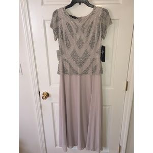 Pisarro Nights Silver Beaded Gown size 10p